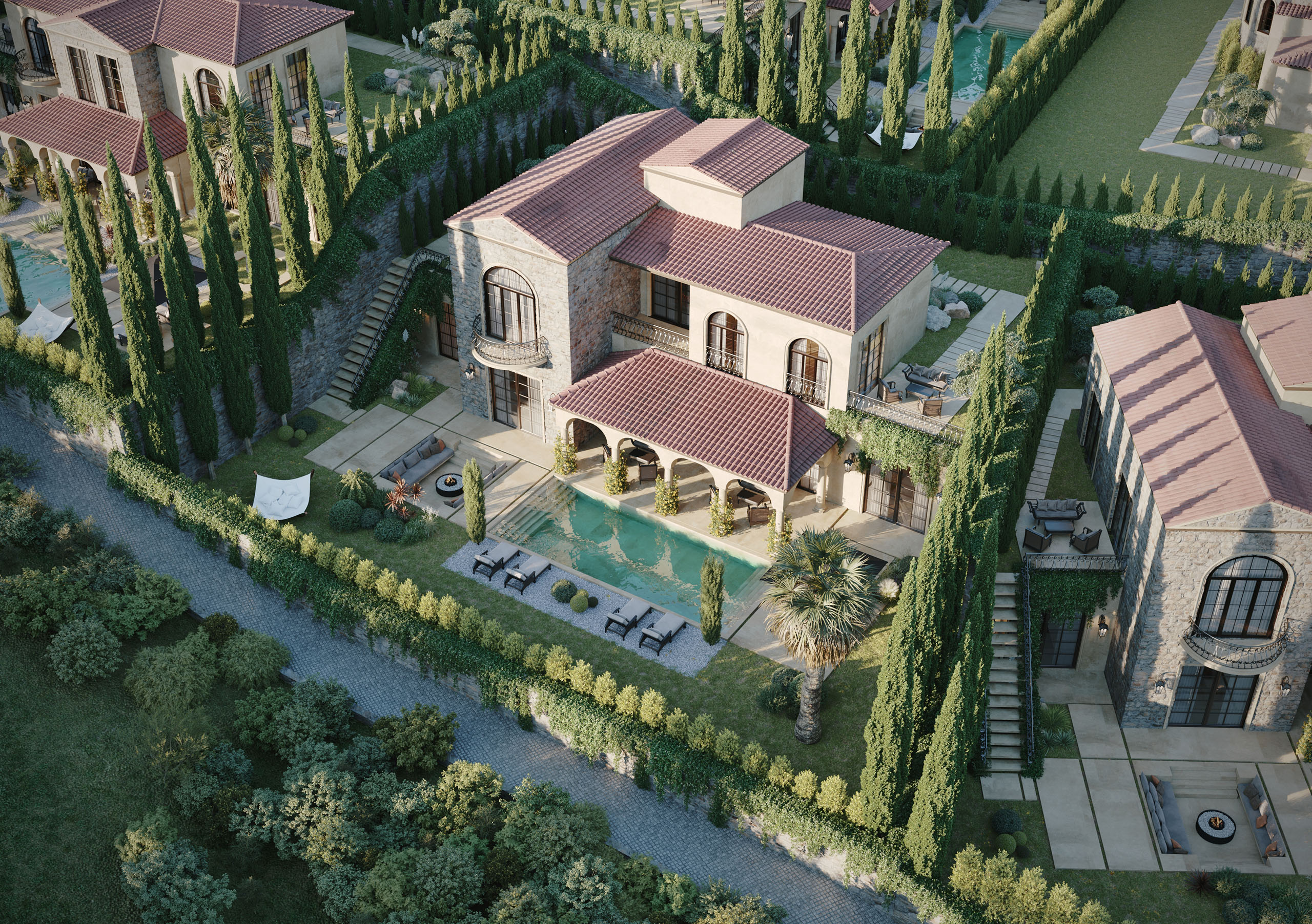 Reşadiye Lüks Doğa Villası - Orman Manzaralı Müstakil Villa Dış Mekân Görselleştirme